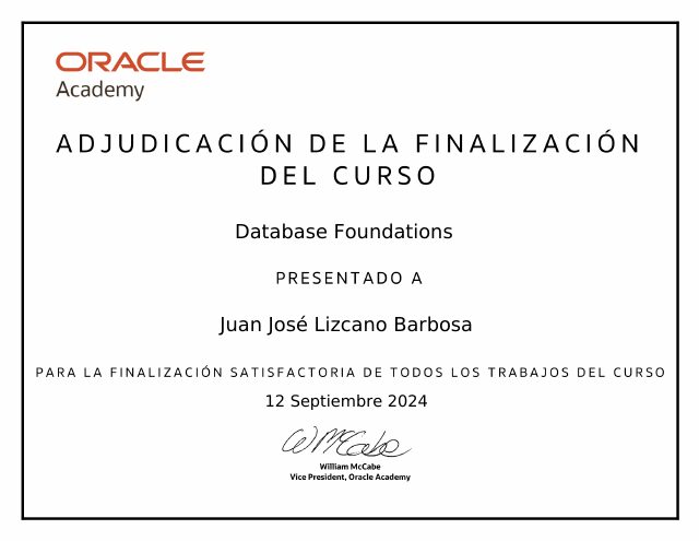 Oracle Database Foundations certificate
