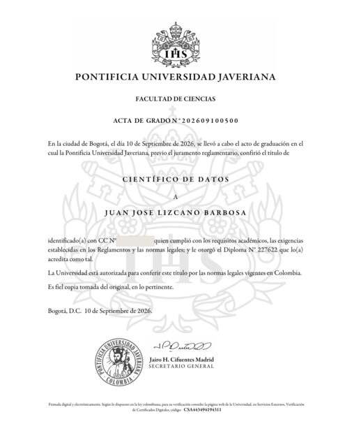 Acta de Grado — graduation record